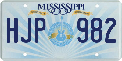 MS license plate HJP982