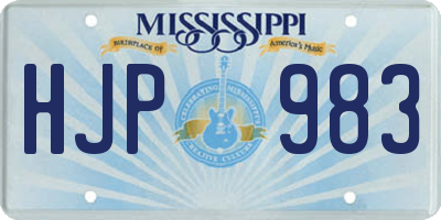 MS license plate HJP983