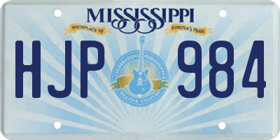 MS license plate HJP984