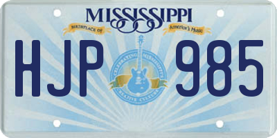MS license plate HJP985