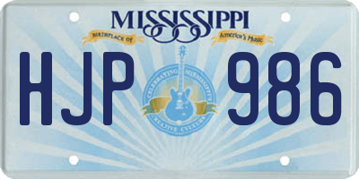 MS license plate HJP986