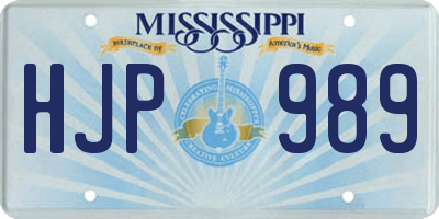 MS license plate HJP989