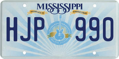 MS license plate HJP990