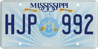 MS license plate HJP992
