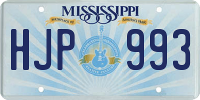 MS license plate HJP993