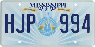MS license plate HJP994