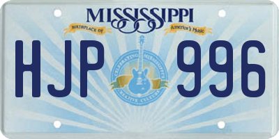MS license plate HJP996