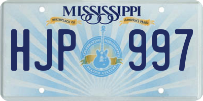 MS license plate HJP997