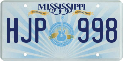 MS license plate HJP998