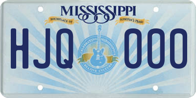 MS license plate HJQ000
