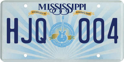 MS license plate HJQ004