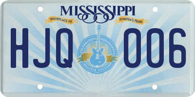 MS license plate HJQ006