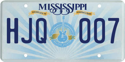 MS license plate HJQ007