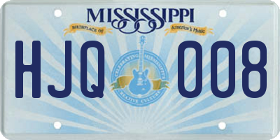 MS license plate HJQ008