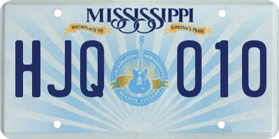 MS license plate HJQ010