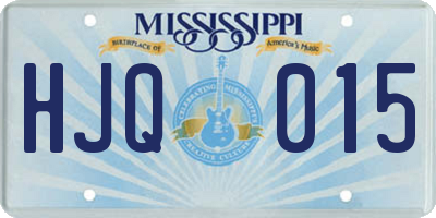 MS license plate HJQ015