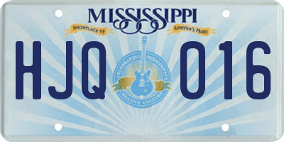 MS license plate HJQ016