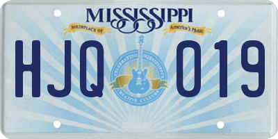MS license plate HJQ019