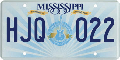 MS license plate HJQ022