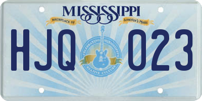 MS license plate HJQ023