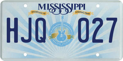 MS license plate HJQ027