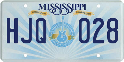 MS license plate HJQ028