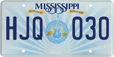 MS license plate HJQ030