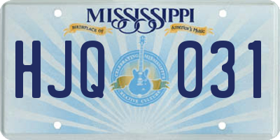 MS license plate HJQ031