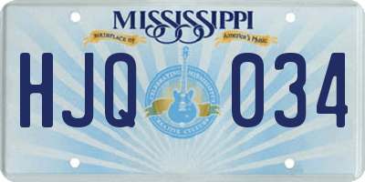 MS license plate HJQ034