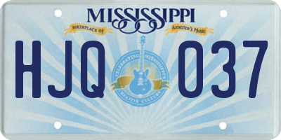 MS license plate HJQ037