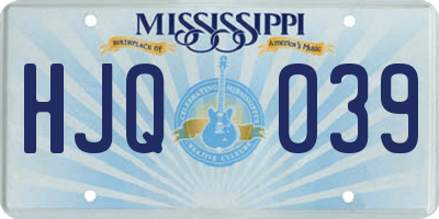 MS license plate HJQ039