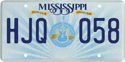 MS license plate HJQ058