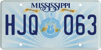 MS license plate HJQ063