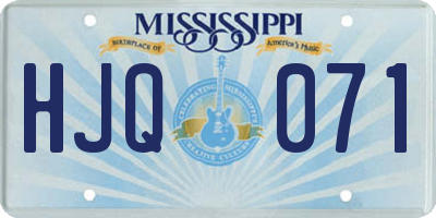 MS license plate HJQ071