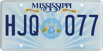MS license plate HJQ077
