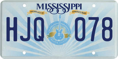 MS license plate HJQ078