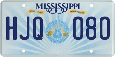 MS license plate HJQ080