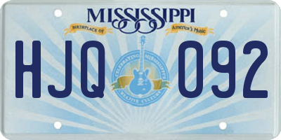 MS license plate HJQ092