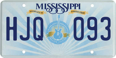 MS license plate HJQ093