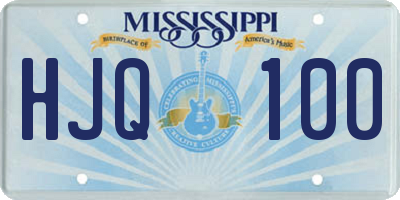 MS license plate HJQ100