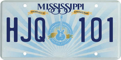 MS license plate HJQ101