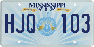 MS license plate HJQ103