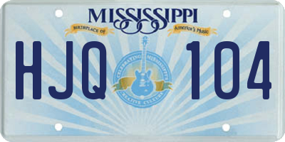 MS license plate HJQ104
