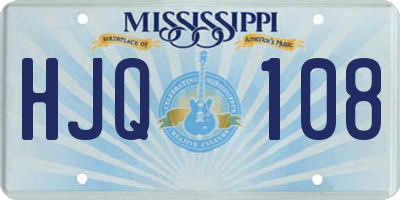 MS license plate HJQ108