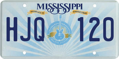 MS license plate HJQ120