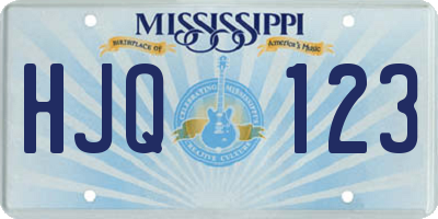 MS license plate HJQ123