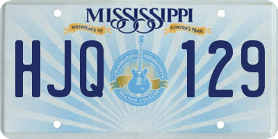 MS license plate HJQ129