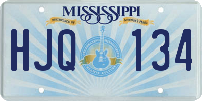 MS license plate HJQ134