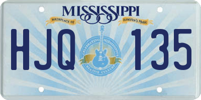 MS license plate HJQ135