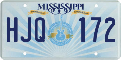 MS license plate HJQ172